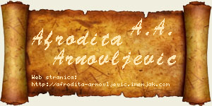 Afrodita Arnovljević vizit kartica
